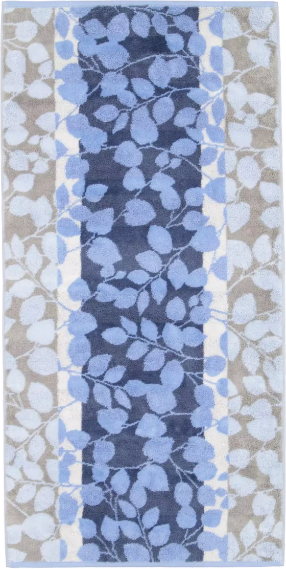 Cawö Frottiertücher Noblesse Harmony 1086 - 17 Sky – Florale Luxus-Handtücher aus 100 % Baumwolle