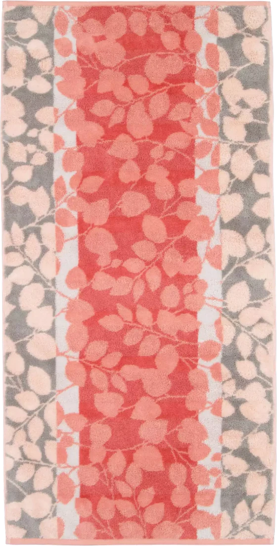 Cawö Frottiertücher Noblesse Harmony 1086 Koralle – Florale Luxus-Handtücher aus 100 % Baumwolle