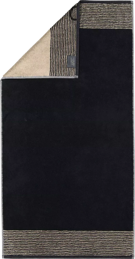 Cawö Frottiertücher Two-Tone 590-93 Schwarz – Hochwertige Walkfrottier-Handtücher aus 100 % Baumwolle