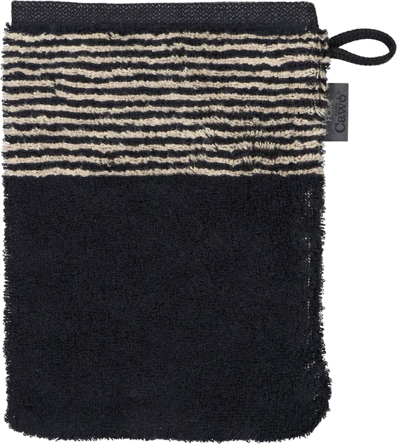 Cawö Frottiertücher Two-Tone 590-93 Schwarz – Hochwertige Walkfrottier-Handtücher aus 100 % Baumwolle