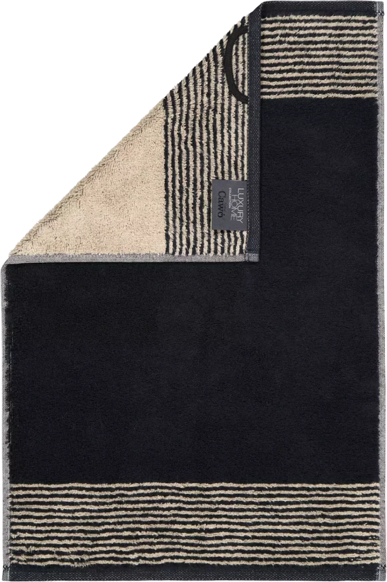 Cawö Frottiertücher Two-Tone 590-93 Schwarz – Hochwertige Walkfrottier-Handtücher aus 100 % Baumwolle
