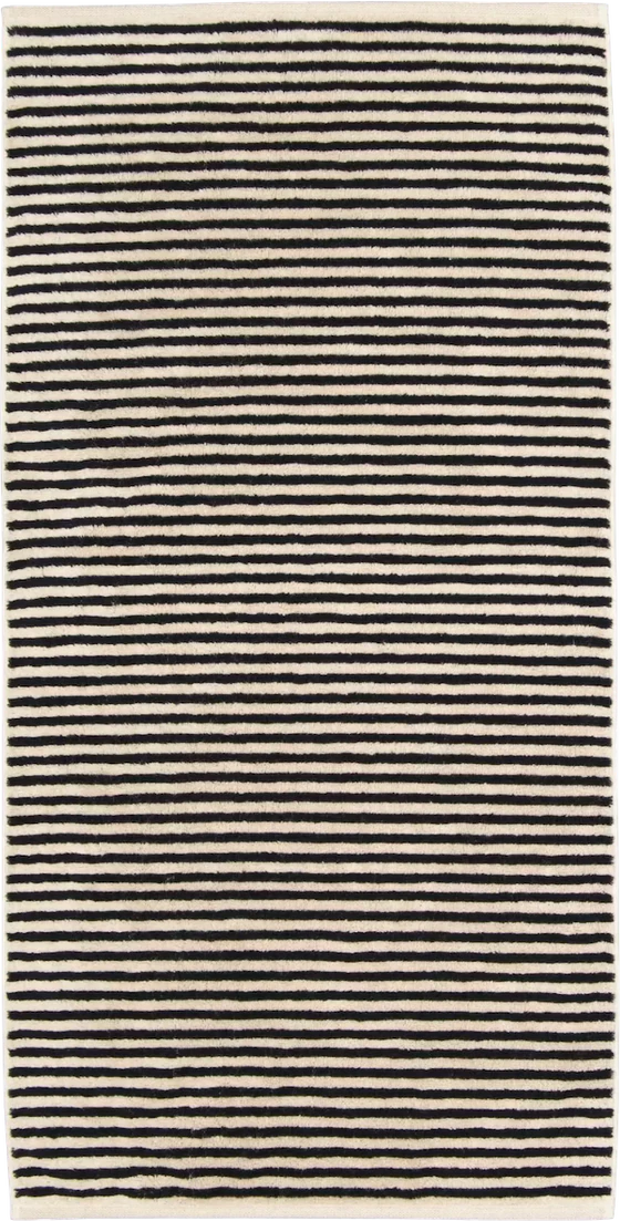 Cawö Frottiertücher Natural 6216-39 Natur-Schwarz – Elegante Streifen-Handtücher aus 100 % Baumwolle
