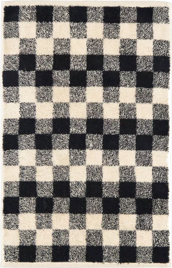 Cawö Frottiertücher Natural 6217-39 Natur-Schwarz – Hochwertige Karo-Handtücher aus 100 % Baumwolle