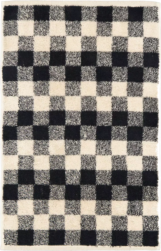 Cawö Frottiertücher Natural 6217-39 Natur-Schwarz – Hochwertige Karo-Handtücher aus 100 % Baumwolle