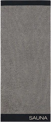 Cawö Saunatuch Natural 6220-39 Natur-Schwarz – Hochwertiges Uni-Saunatuch mit Rand aus 100 % Baumwolle