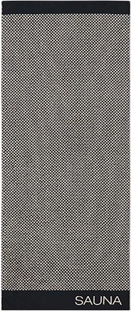 Cawö Saunatuch Natural 6220-39 Natur-Schwarz – Hochwertiges Uni-Saunatuch mit Rand aus 100 % Baumwolle