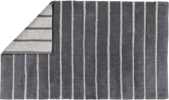 Cawö Badteppich Balance 1008-73 Anthrazit – Edler Wende-Badteppich aus 100 % Baumwolle
