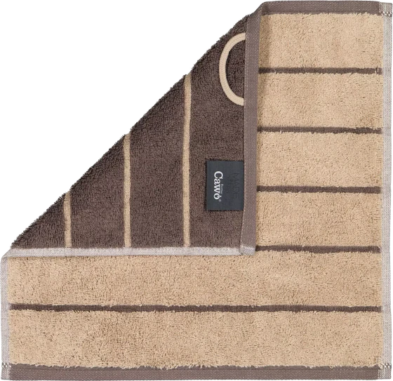 Cawö Handtuch Balance 6232-39 Sand – Hochwertiges Wende-Handtuch im Streifen-Design aus 100 % Baumwolle