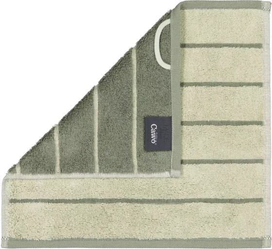 Cawö Handtuch Balance 6232-44 Wasabi – Hochwertiges Wende-Handtuch im Streifen-Design aus 100 % Baumwolle