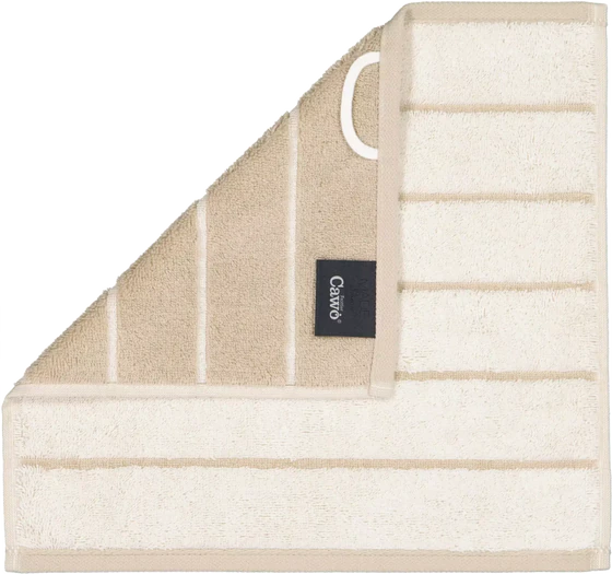 Cawö Handtuch Balance 6232-33 Natur – Hochwertiges Wende-Handtuch im Streifen-Design aus 100 % Baumwolle