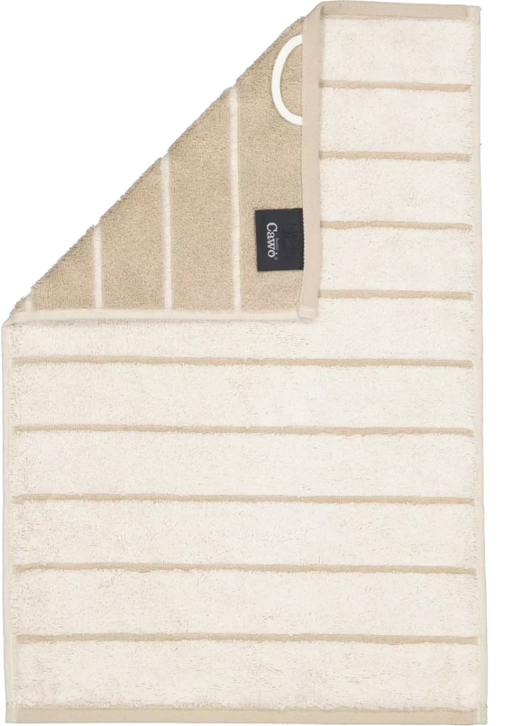 Cawö Handtuch Balance 6232-33 Natur – Hochwertiges Wende-Handtuch im Streifen-Design aus 100 % Baumwolle