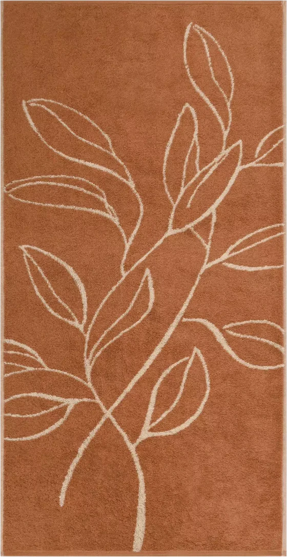 Cawö Handtuch Atelier 6239-33 Kupfer – Edles Wende-Handtuch mit floralem Muster aus 100 % Baumwolle