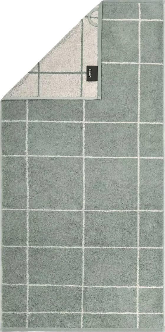Cawö Handtuch Atelier 6240-47 Fjord – Hochwertiges Wende-Handtuch mit Karomuster aus 100 % Baumwolle