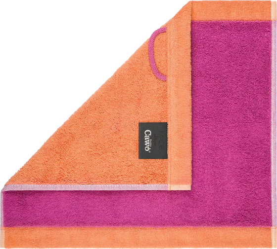 Cawö Handtuch Lifestyle Splash 7071-23 Pink/Mandarine – Wende-Handtuch aus 100 % Baumwolle