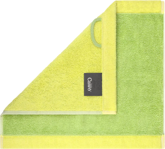 Cawö Handtuch Lifestyle Splash 7071-45 Pistazie/Lemon – Wende-Handtuch aus 100 % Baumwolle