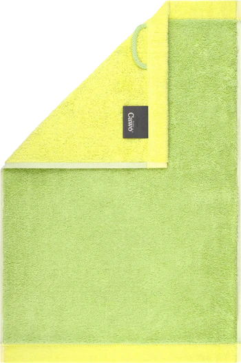 Cawö Handtuch Lifestyle Splash 7071-45 Pistazie/Lemon – Wende-Handtuch aus 100 % Baumwolle