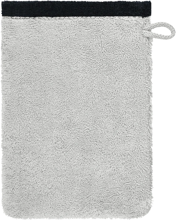 Cawö Handtuch Lifestyle Splash 7071-79 Platin/Schwarz – Wende-Handtuch aus 100 % Baumwolle