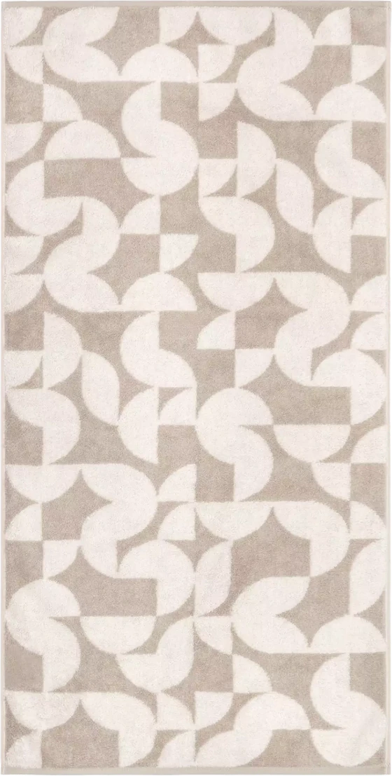 Cawö Handtuch Studio 6251-33 Leinen – Hochwertiges Handtuch mit grafischem Muster aus 100 % Baumwolle