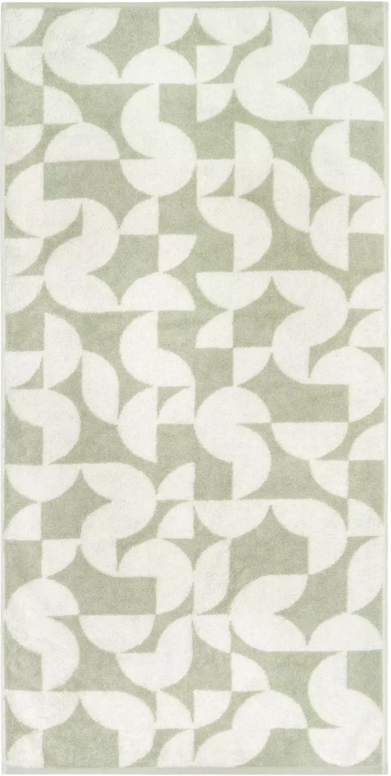 Cawö Handtuch Studio 6251-43 Wasabi – Hochwertiges Handtuch mit grafischem Muster aus 100 % Baumwolle