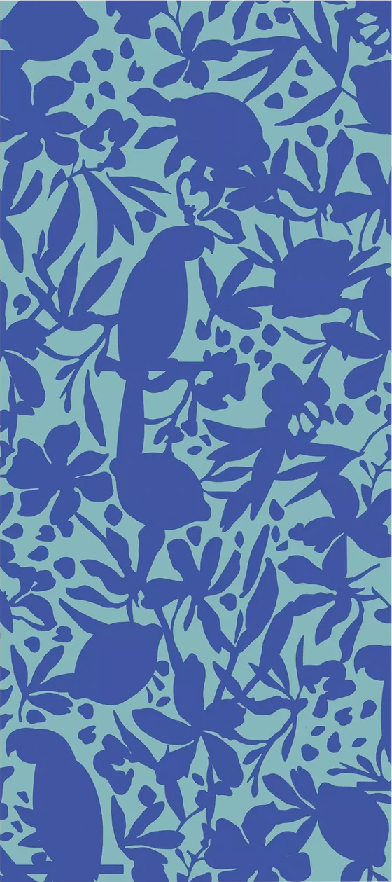 Cawö Strandtuch Tropical 5576-11 Aqua – Exklusives Jacquard-Strandtuch in Blau aus 100 % Baumwolle