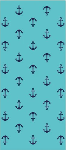 Cawö Strandtuch Anker 5572-41 Türkis – Maritimes Strandtuch aus 100 % Baumwolle
