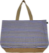 Cawö Strandtasche Streifen 55700-13 Marine – Maritime Canvas Beach Bag aus Baumwolle & Jute