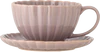 Bloomingville Tasse mit Untertasse – Cozy Steinzeug in Rosa, 220 ml