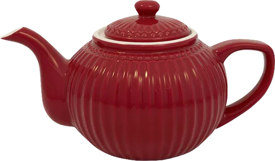 Greengate Teekanne Alice Claret Red – Porzellan, 1 Liter, elegant & alltagstauglich
