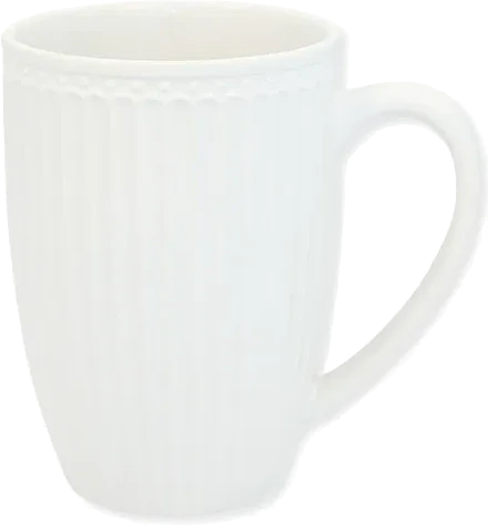 Greengate große Tasse Alice White – Porzellan, 13,5 cm, spülmaschinengeeignet