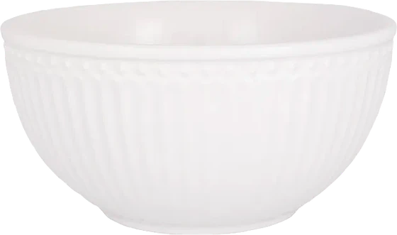 Greengate Servin Bowl / Servierschüssel ALICE in White – Hochwertiges Porzellan für stilvolles Servieren