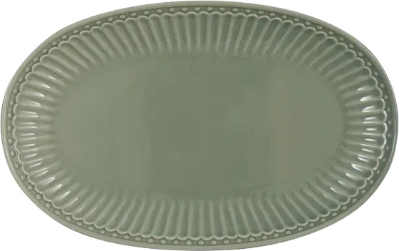 Greengate Biscuit Teller aus der Alice Serie in Dusty Green – Edles Steingut, spülmaschinen- & mikrowellengeeignet