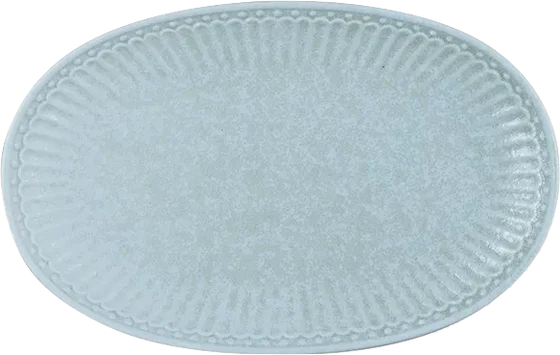 Greengate Biscuit Teller aus der Alice Serie in Ice Blue – Edles Steingut, 14,5 x 23 cm, spülmaschinen- & mikrowellengeeignet