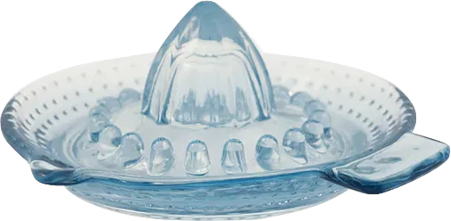 Greengate Alice Zitronenpresse in Pale Blue – Elegante Glas-Zitronenpresse, 16 cm Durchmesser, 7 cm Höhe, spülmaschinen- & mikrowellengeeignet