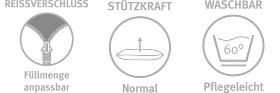 Paradies Kissen Softy medium Bio – Nachhaltiges Faserkissen mit verstellbarer Füllung