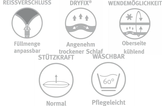 Paradies Kissen Softy Cool Bio – Nachhaltiges Faserkissen mit aktiver Kühlveredelung