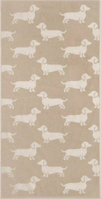 Cawö Handtuch We Love Dogs 6246-33 – Hunde-Design in Beige, 100 % Baumwolle