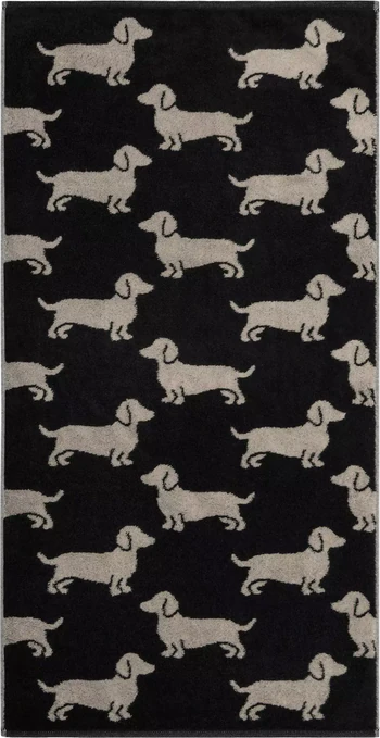 Cawö Handtuch We Love Dogs 6246-93 – Hunde-Design in Schwarz/Beige