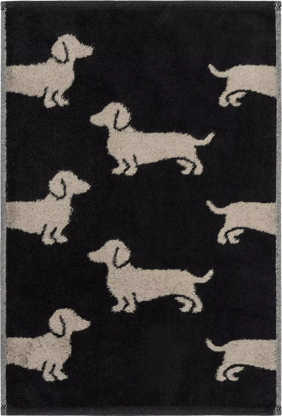 Cawö Handtuch We Love Dogs 6246-93 – Hunde-Design in Schwarz/Beige