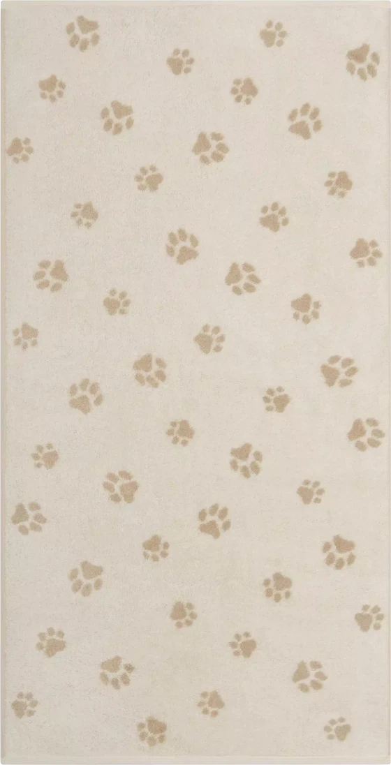 Cawö Handtuch We Love Dogs 6247-33 – Pfoten-Design in Natur/Beige