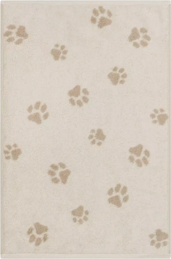 Cawö Handtuch We Love Dogs 6247-33 – Pfoten-Design in Natur/Beige