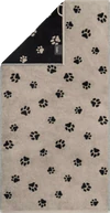 Cawö Handtuch We Love Dogs 6247-93 – Pfoten-Design in Schwarz/Beige
