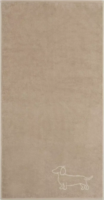 Cawö Handtuch We Love Dogs 6248-33 – Dackel-Design in Natur/Beige