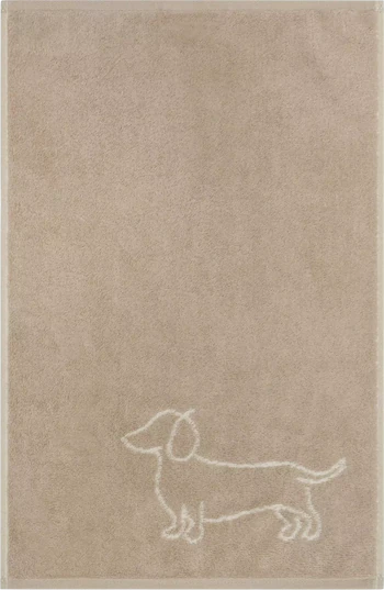 Cawö Handtuch We Love Dogs 6248-33 – Dackel-Design in Natur/Beige