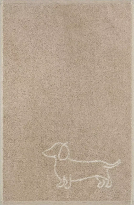 Cawö Handtuch We Love Dogs 6248-33 – Dackel-Design in Natur/Beige