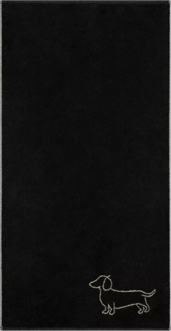 Cawö Handtuch We Love Dogs 6248-93 – Dackel Wendetuch in Schwarz/Beige