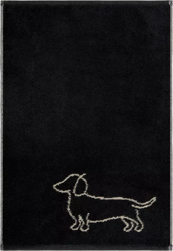 Cawö Handtuch We Love Dogs 6248-93 – Dackel Wendetuch in Schwarz/Beige