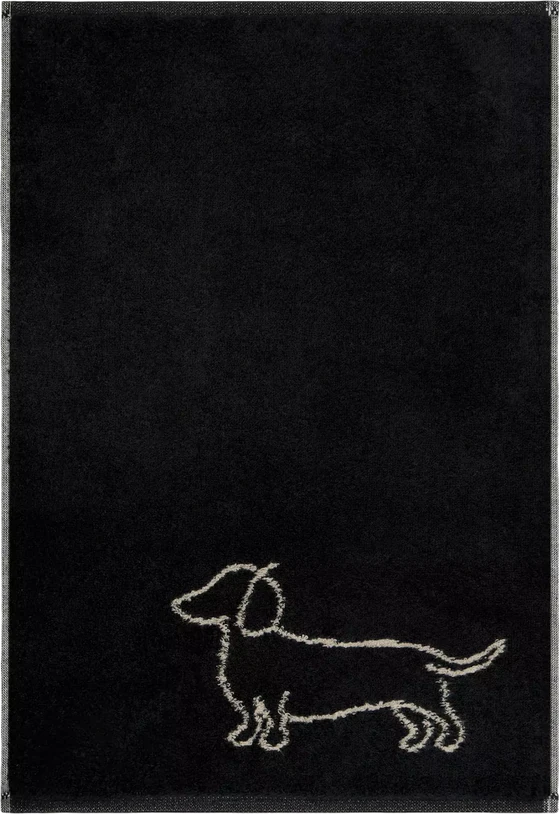 Cawö Handtuch We Love Dogs 6248-93 – Dackel Wendetuch in Schwarz/Beige