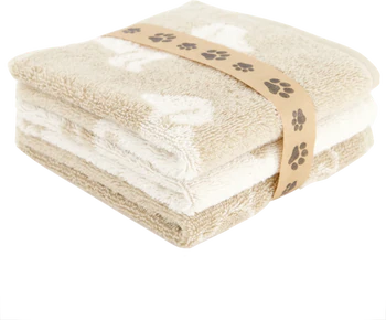 Cawö 3er-Pack We Love Dogs 6249 – Seiflappen mit Hundemotiven in Natur/Beige