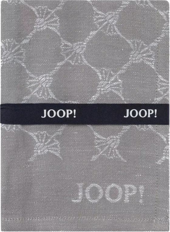JOOP! Geschirrtuch Cornflower 1700-76 – Halbleinen-Tuch in Platin mit Cornflower-Muster