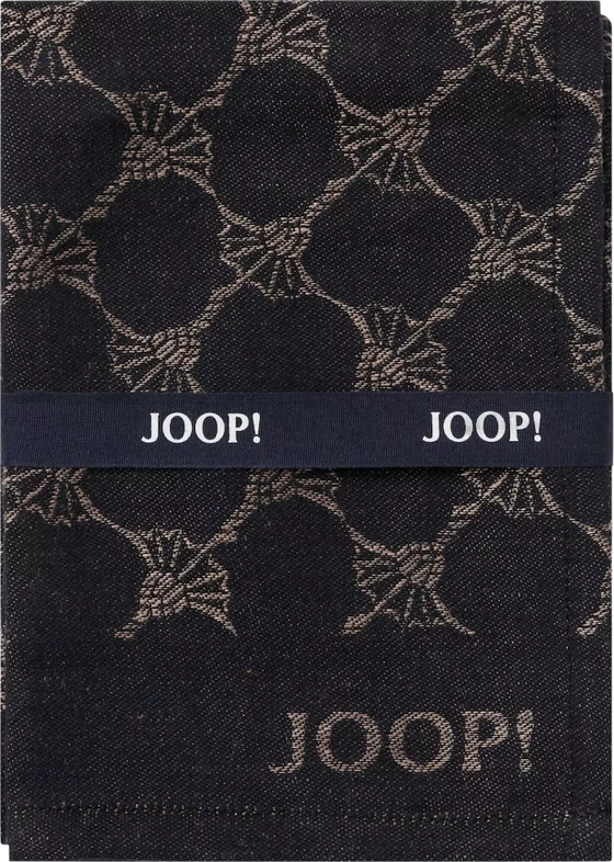 JOOP! Geschirrtuch Cornflower 1700-93 – Schwarzes Halbleinen-Küchentuch mit Cornflower-Muster